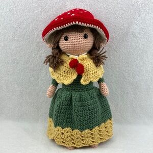 Hand Crafted Crochet Doll Cargo The Mushroom Fairy 16” New